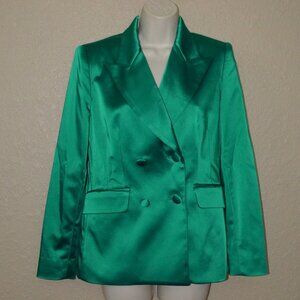 Sz 4 Susan Bender Green Silk Blazer Jacket